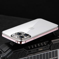 Apple iPhone 13 Pro用ケース 高級感 手触り良い メタル兼プラスチック バンパー LF5 アップル ローズゴールド