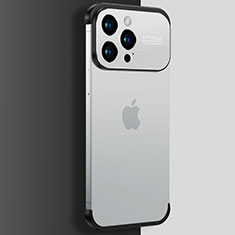 Apple iPhone 13 Pro用ハードカバー クリスタル クリア透明 QC3 アップル シルバー