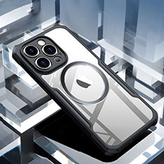 Apple iPhone 13 Pro用極薄ソフトケース シリコンケース 耐衝撃 全面保護 クリア透明 カバー Mag-Safe 磁気 Magnetic XD5 アップル ブラック