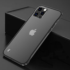 Apple iPhone 13 Pro Max用ハードカバー クリスタル クリア透明 H07 アップル ブラック