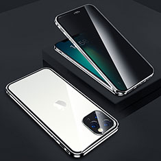 Apple iPhone 13 Pro Max用ケース 高級感 手触り良い アルミメタル 製の金属製 360度 フルカバーバンパー 鏡面 カバー Z05 アップル シルバー