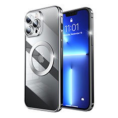 Apple iPhone 13 Pro Max用ケース 高級感 手触り良い メタル兼プラスチック バンパー Mag-Safe 磁気 Magnetic LF5 アップル ブラック