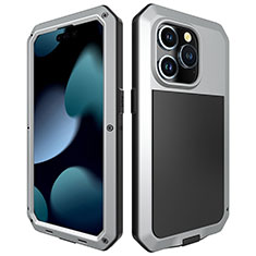 Apple iPhone 13 Pro Max用360度 フルカバー ケース 高級感 手触り良い アルミメタル 製の金属製 HJ1 アップル シルバー