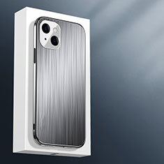 Apple iPhone 14用ケース 高級感 手触り良い アルミメタル 製の金属製 カバー M01 アップル シルバー