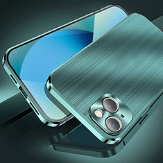Apple iPhone 14用ケース 高級感 手触り良い アルミメタル 製の金属製 カバー M06 アップル グリーン