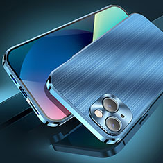 Apple iPhone 14用ケース 高級感 手触り良い アルミメタル 製の金属製 カバー M06 アップル ネイビー