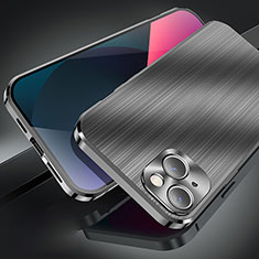 Apple iPhone 14用ケース 高級感 手触り良い アルミメタル 製の金属製 カバー M06 アップル ブラック