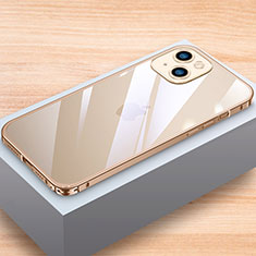 Apple iPhone 14用ケース 高級感 手触り良い アルミメタル 製の金属製 バンパー カバー LK1 アップル ゴールド