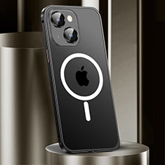 Apple iPhone 14用ケース 高級感 手触り良い メタル兼プラスチック バンパー Mag-Safe 磁気 Magnetic JL2 アップル ブラック