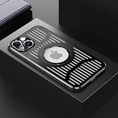 Apple iPhone 14用ケース 高級感 手触り良い アルミメタル 製の金属製 兼シリコン カバー Mag-Safe 磁気 Magnetic TX1 アップル ブラック