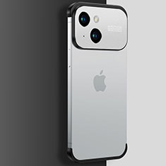 Apple iPhone 14用ハードカバー クリスタル クリア透明 QC3 アップル シルバー