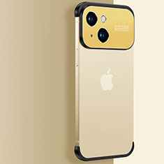 Apple iPhone 14用ハードカバー クリスタル クリア透明 QC3 アップル ゴールド