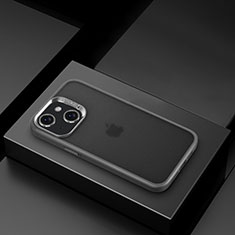 Apple iPhone 14用極薄ソフトケース シリコンケース 耐衝撃 全面保護 クリア透明 LD8 アップル グレー