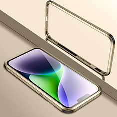 Apple iPhone 14 Plus用ケース 高級感 手触り良い アルミメタル 製の金属製 バンパー カバー LK2 アップル ゴールド