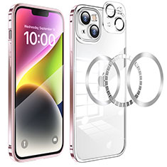 Apple iPhone 14 Plus用ケース 高級感 手触り良い メタル兼プラスチック バンパー LF5 アップル ローズゴールド