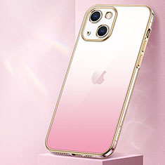 Apple iPhone 14 Plus用極薄ソフトケース グラデーション 勾配色 クリア透明 S01 アップル ローズゴールド