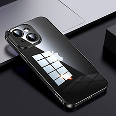 Apple iPhone 14 Plus用ハイブリットバンパーケース クリア透明 プラスチック カバー LD2 アップル ブラック