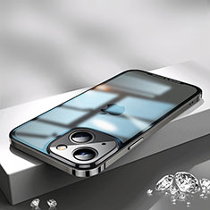Apple iPhone 14 Plus用ケース 高級感 手触り良い メタル兼プラスチック バンパー QC2 アップル ブラック