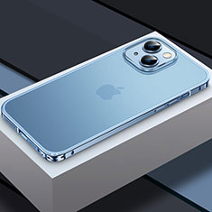 Apple iPhone 14 Plus用ケース 高級感 手触り良い メタル兼プラスチック バンパー QC3 アップル ネイビー