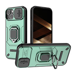 Apple iPhone 14 Plus用ハイブリットバンパーケース プラスチック アンド指輪 マグネット式 KC3 アップル グリーン
