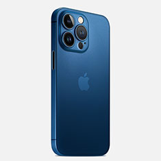 Apple iPhone 14 Pro用極薄ケース クリア透明 プラスチック 質感もマットU02 アップル ネイビー