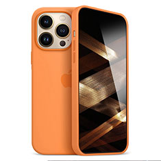 Apple iPhone 14 Pro用極薄ソフトケース シリコンケース 耐衝撃 全面保護 S05 アップル オレンジ