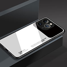 Apple iPhone 14 Pro用ハイブリットバンパーケース プラスチック 鏡面 カバー M03 アップル ホワイト