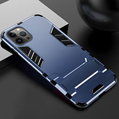 Apple iPhone 14 Pro用ハイブリットバンパーケース スタンド プラスチック 兼シリコーン カバー A01 アップル ネイビー