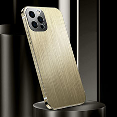 Apple iPhone 14 Pro用ケース 高級感 手触り良い アルミメタル 製の金属製 カバー アップル ゴールド