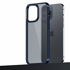 Apple iPhone 14 Pro用ハイブリットバンパーケース プラスチック 兼シリコーン カバー U04 アップル ネイビー