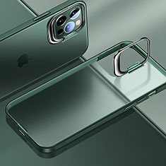 Apple iPhone 14 Pro用極薄ケース クリア透明 プラスチック 質感もマットU08 アップル グリーン