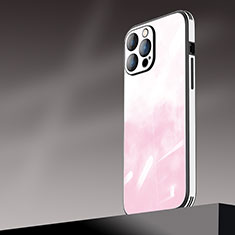 Apple iPhone 14 Pro用ハードケース プラスチック 質感もマット カバー 勾配色 AT1 アップル ピンク