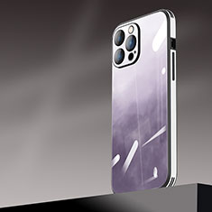 Apple iPhone 14 Pro用ハードケース プラスチック 質感もマット カバー 勾配色 AT1 アップル パープル