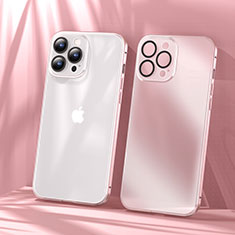 Apple iPhone 14 Pro用ケース 高級感 手触り良い メタル兼プラスチック バンパー LF1 アップル ローズゴールド