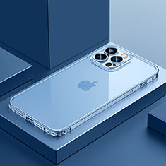 Apple iPhone 14 Pro用ケース 高級感 手触り良い メタル兼プラスチック バンパー QC4 アップル ネイビー