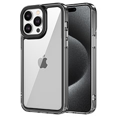 Apple iPhone 14 Pro用ハイブリットバンパーケース クリア透明 プラスチック カバー AC1 アップル ブラック