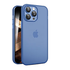 Apple iPhone 14 Pro用極薄ケース クリア透明 プラスチック 質感もマットQC アップル ネイビー