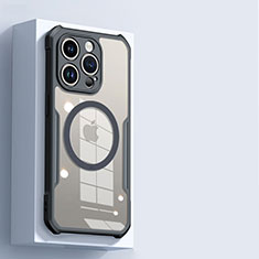 Apple iPhone 14 Pro Max用極薄ソフトケース シリコンケース 耐衝撃 全面保護 クリア透明 カバー Mag-Safe 磁気 Magnetic X02D アップル ブラック