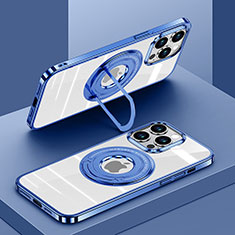 Apple iPhone 14 Pro Max用極薄ソフトケース シリコンケース 耐衝撃 全面保護 クリア透明 カバー Mag-Safe 磁気 Magnetic AC1 アップル ネイビー