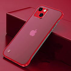 Apple iPhone 15用ハードカバー クリスタル クリア透明 H06 アップル レッド