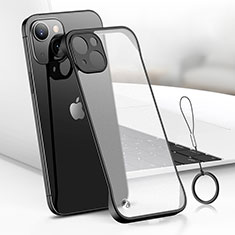 Apple iPhone 15用ハードカバー クリスタル クリア透明 H03 アップル ブラック