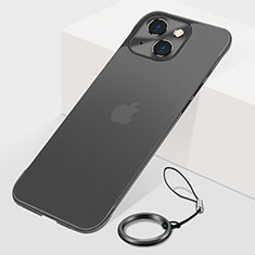 Apple iPhone 15用ハードカバー クリスタル クリア透明 H07 アップル ブラック