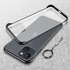 Apple iPhone 15用ハードカバー クリスタル クリア透明 H02 アップル ブラック