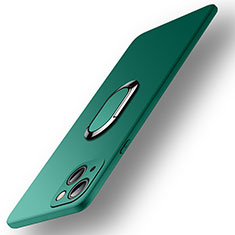 Apple iPhone 15用極薄ソフトケース シリコンケース 耐衝撃 全面保護 アンド指輪 マグネット式 バンパー A09 アップル グリーン
