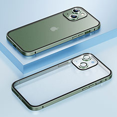 Apple iPhone 15用ケース 高級感 手触り良い メタル兼プラスチック バンパー Bling-Bling LF1 アップル グリーン