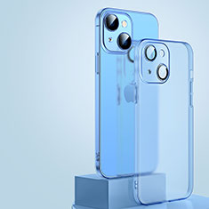 Apple iPhone 15用極薄ケース クリア透明 プラスチック 質感もマットQC1 アップル ネイビー