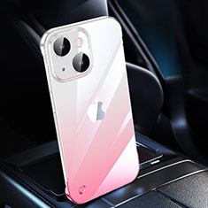 Apple iPhone 15用ハードカバー クリスタル クリア透明 勾配色 QC2 アップル ピンク