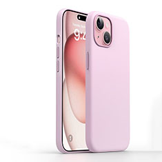 Apple iPhone 15用360度 フルカバー極薄ソフトケース シリコンケース 耐衝撃 全面保護 バンパー YK1 アップル ピンク