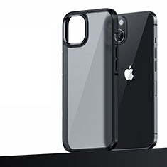 Apple iPhone 15 Plus用ハイブリットバンパーケース プラスチック 兼シリコーン カバー U04 アップル ブラック