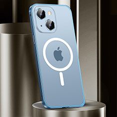 Apple iPhone 15 Plus用ケース 高級感 手触り良い メタル兼プラスチック バンパー Mag-Safe 磁気 Magnetic JL2 アップル ネイビー